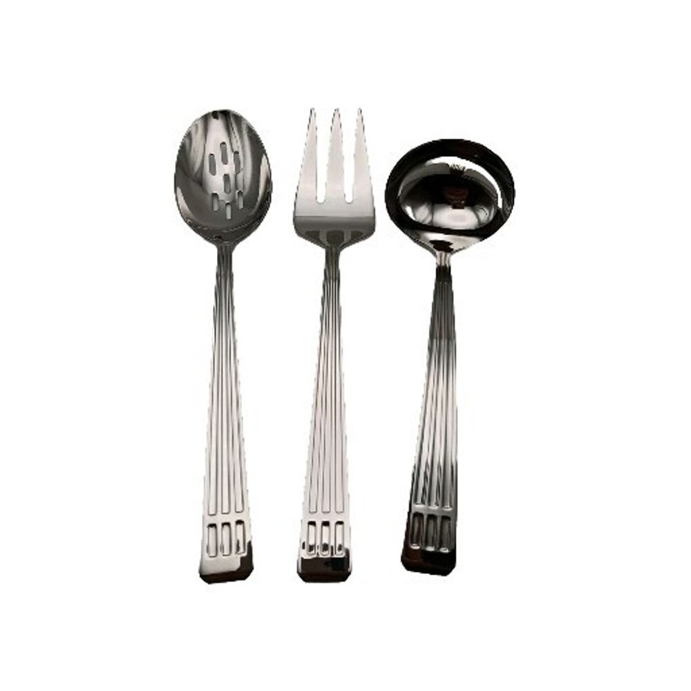 Lenox Tribecca 3 Piece Server Hostess Set 18/10 Stainless Flatware Glossy new